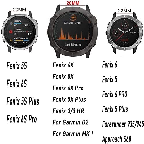 KDEGK Smart Watch Band tapas para Garmin Fenix ​​6 6s 6x Pro 5x 5 5s mais 3 HR 935 945 Mk1 D2 S60 Straping de cinta