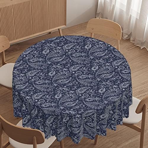 Toelas de mesa redondas padrão de Paisley, tecido impermeável decorativo, roupas de mesa reutilizáveis ​​duráveis, resistência
