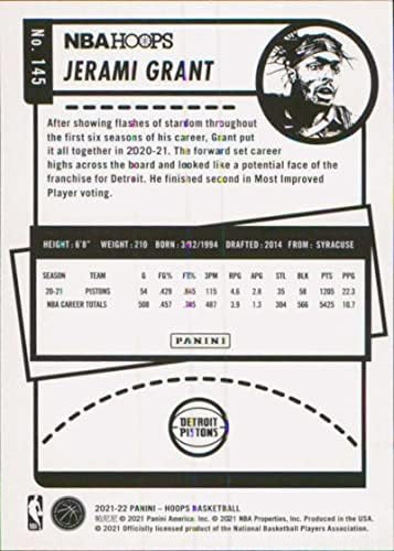 2021-22 Panini Hoops 145 Jerami Grant Detroit Pistons NBA Basketball Trading Card