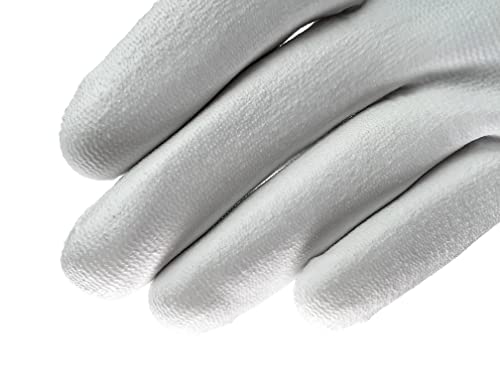 Ansell Hyflex 11-600 luva de nylon, revestimento de poliuretano branco, manguito de pulso tricotado, x-large, tamanho 10