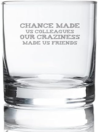 Beber copos Chance nos fez colegas de nossa loucura nos fez amigos óculos de uísque sem cais, gravado Glass Glass de