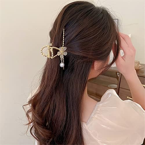 Cabelos femininos clipes de metal clipes de imitação feminina pérolas de cristal jóias para meninas (cor: a, tamanho