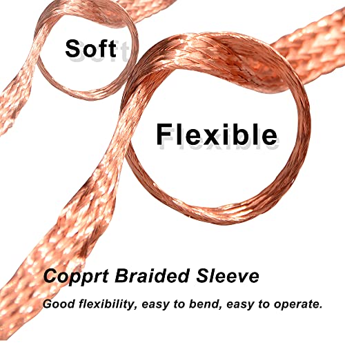 Ququyi 16,4ft 3/16 polegadas de cobre plana de cobre fios de fios de metal expansível de cobre 2,5 mm2 Cabo de fio de