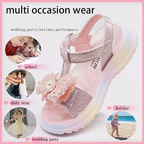 Sandálias de meninas elcssuy abertas de dedos brilho da princesa Sapatos de verão vestido de vestido de vestido para criança/garotinha/garoto