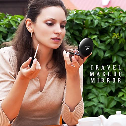 Espelho de maquiagem de maquiagem de viagem iluminada LED Espelho dobrável e duplo face