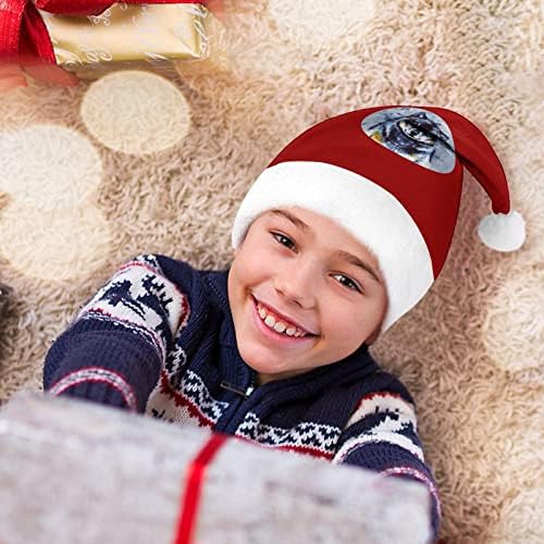 Pintura de lobo Hat de natal de Natal travesso e lindos chapéus de Papai Noel com borda de pelúcia e decoração de natal de revestimento