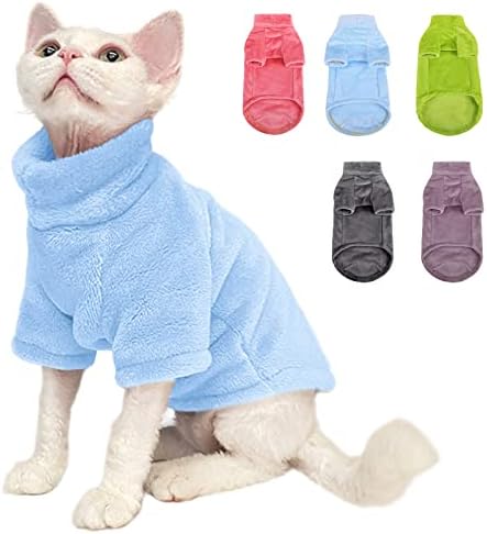 Casaco de suéter de gola alta para gato, gato, gatinho de lã de gatinho de inverno colete gato de gato de pijamas macias com