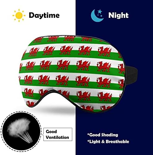 Máscaras de olho macias da bandeira galesa com cinta ajustável leve confortável para dormir para dormir