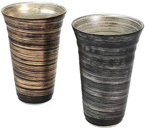 CTOC Japan Counter-Type Par Cupes Copos Multi, φ3,7 x 5,5 polegadas, 13,5 fl oz, pincel de ouro e prata, Pottery Kiln Arita Ware
