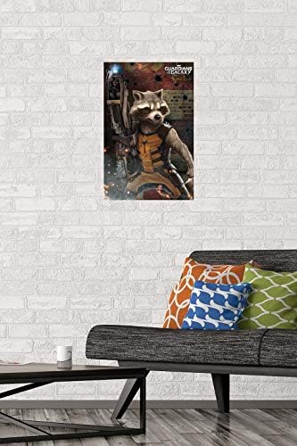 Trends International Marvel Cinematic Universe - Guardiões da Galáxia - Pôster de parede de foguetes, 14.725 x 22.375, Premium Poster