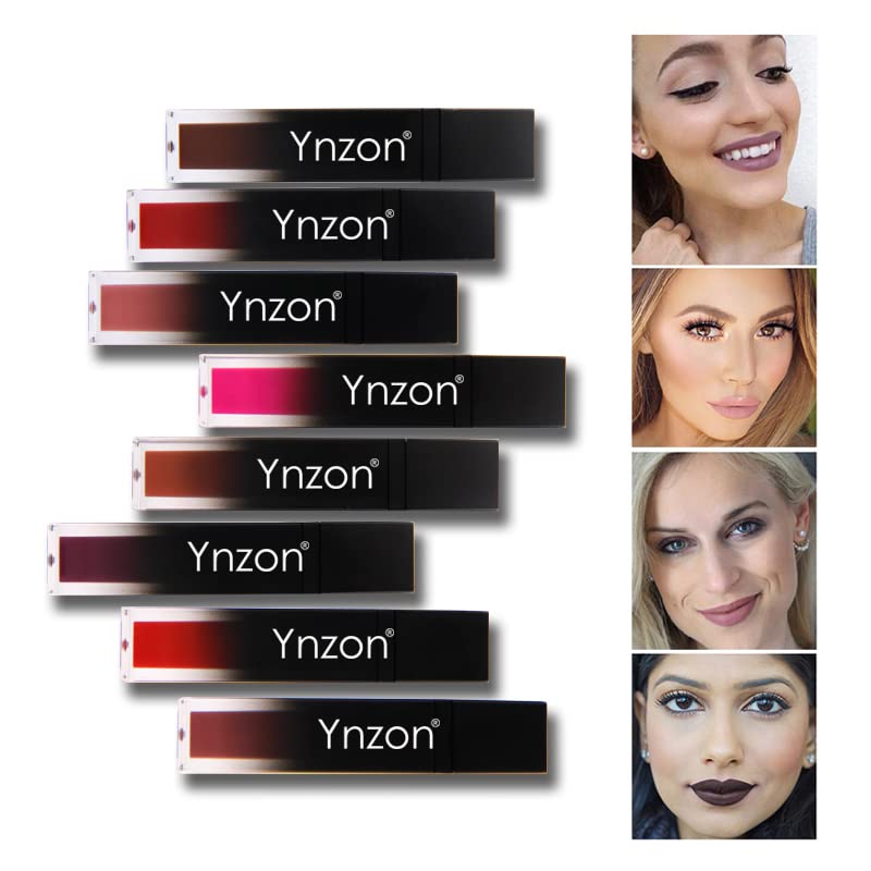 Ynzon batom impermeável Stay 24h During During Altamente pigmentado de cor com bálsamo hidratante fosco 8 cores opcionais