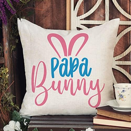 Capa de travesseiro da Páscoa do papai colorido travesseiro de coelho colorido Jesus decoração de almofada flora