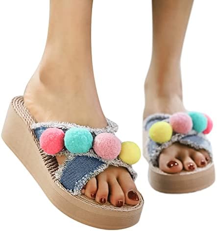 Flippers para mulheres sandálias confortáveis ​​para mulheres sandálias de verão Cunha de geira