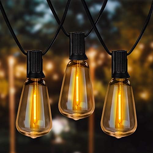Luzes de cordas ao ar livre Newpow com lâmpadas de filamento LED 30+2 impermeabiliza quebra