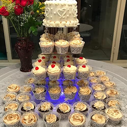 Tumtanm 4 camada de cupcake redonda, Stand Tower para Festa de Aniversário de Casamento de Férias