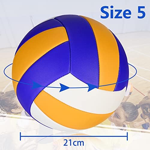 Vôlei de vôlei do tamanho 5 do tamanho 5 da Dakapal para interior, vôlei de areia de praia macia para iniciantes adolescentes adultos