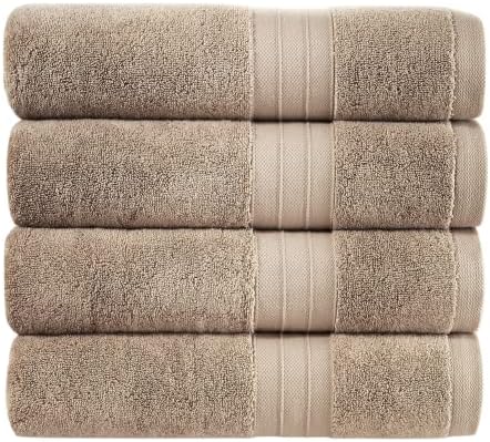 Toalhas de banho de luxo extra grandes fofas - conjunto de 4 toalhas de hotel luxuosas para luxo de banheiro - feito de algodão turco