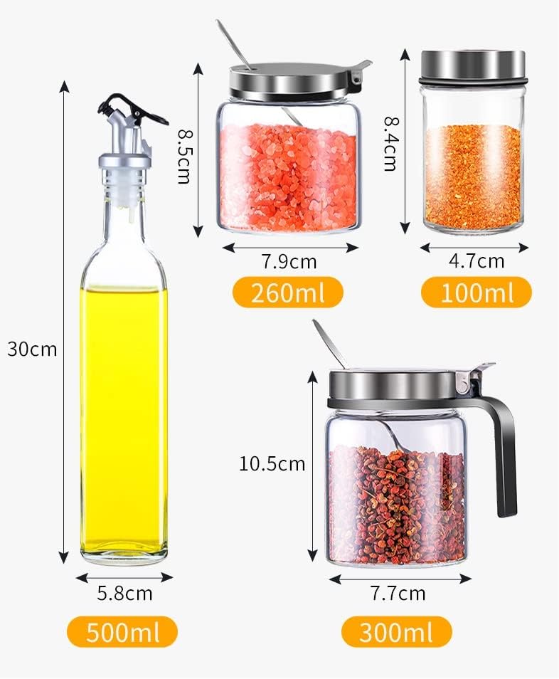 CuJux Glass Spice Recurter Salt e pimenta Shakers
