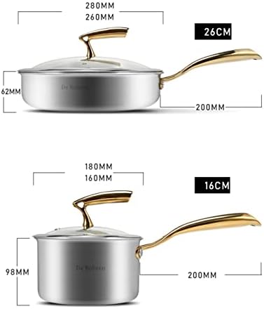 Lkyboa Aço inoxidável Conjunto de panelas wok fritar leite com panela frigideira vaporer non stick kitchen ponte conjunto de