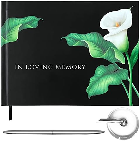 Livro de visitas fúnebres para casas de casas para casas para serviço memorial - Floral Projetado - Celebração do
