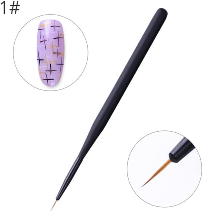 MHYFC Manunha preta Prinha de prenda caneta acrílica Arte da unha escova Gel Brush Brushes unhas de arte para desenhar ferramentas de unhas