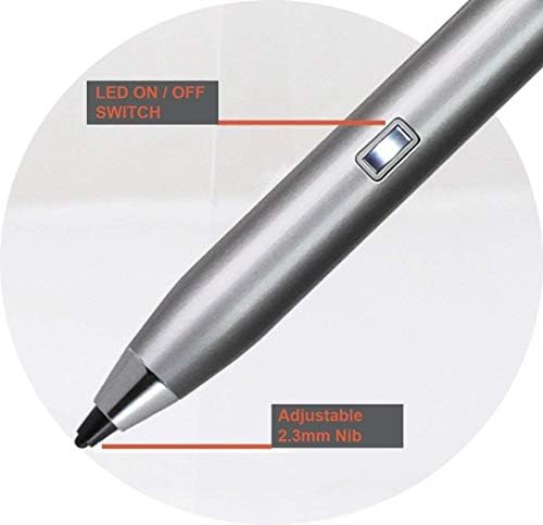 Navitech Silver Mini Fine Point Digital Active Stylus Pen compatível com o tablet Asus Zenpad 8.0 Z380KNL 8