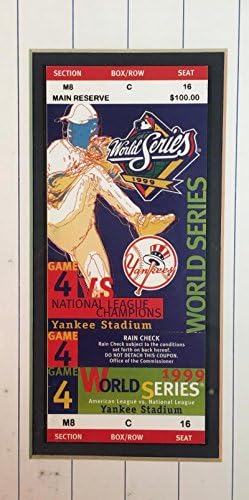 New York Yankees 1999 World Series Game 4 emoldurado Display com ingresso de jogo completo