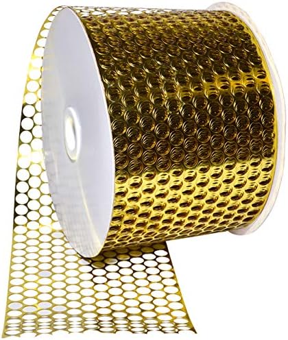 Morex Ribbon Chicago Poly Honeycomb Ribbon, 3,25 por 50 jardas, Luxor Gold