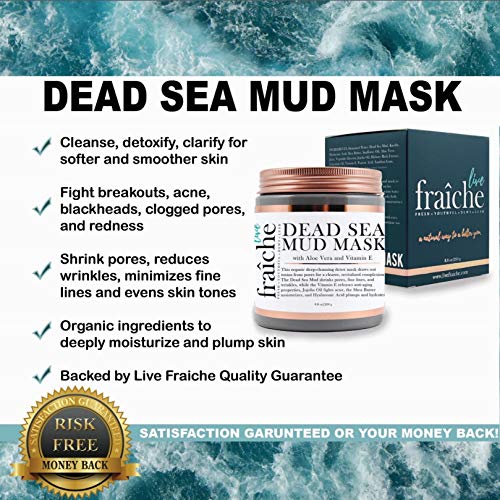 Pacote de presente de férias ao vivo Fraiche - óleo de mamona orgânica do USDA para cílios e sobrancelhas - máscara de lama de lama