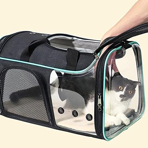 Cães portáteis de palha gato gaiola transparente transportar bolsa respirável para animais pequenos