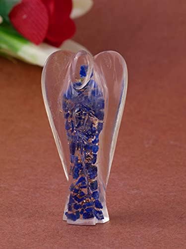 Pyor Lapis Lazuli Gemita Treça da Vida Cura Cristal Pocket Angel estátua de boa sorte Charms Gems Prosperidade pedras de riqueza
