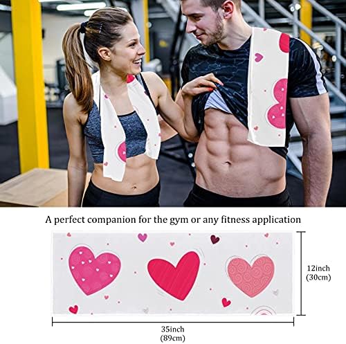 Mão desenhada HeartsFitness Gym Towels for Men & Women Praia Toalha de 2 pacote de 2-Pack Prinha rápida Microfiber Sport