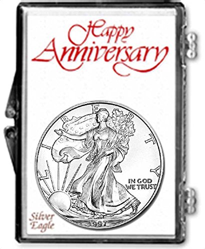 1998-1 onça American Silver Eagle no titular do aniversário do 25º aniversário do dólar dos EUA