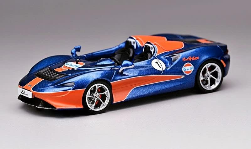McLaren elva conversível 1 Óleo do Golfo azul escuro com detalhes em laranja e rodas extras 1/64 Modelo Diecast Model by CM