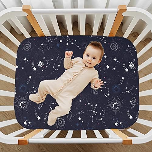 UMIRIKO Constellation Pack n Play Baby Play Playard Sheets, Mini Crib Sheet para meninos Capas de Meninas Meninas Matéria 20204045