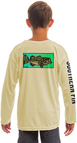 Camisa de pesca juvenil de vestuário da Southern Fin para crianças meninas de menina de manga longa UV