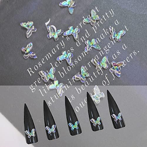 50pcs/bolsa aurora fada borboleta charme uil art decoration resina fita butterfly encantos de peças acessórios de manicure