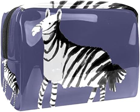 Tbouobt Makeup Bag Zipper Pouch Travel Organizador cosmético para mulheres e meninas, Animal Alpaca Sun Cartoon Amarelo