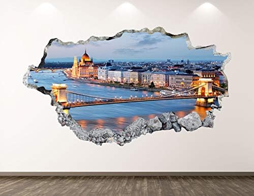 West Mountain Budapest Wall Decalt Art Decor 3D Smashed City Sticker Poster Kids Room Mural Presente Custom BL134