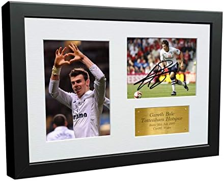 12x8 A4 assinado Gareth Bale Tottenham Hotspur Spurs autografado fotografia fotográfica Picture Frame Futebol Soccer Gift