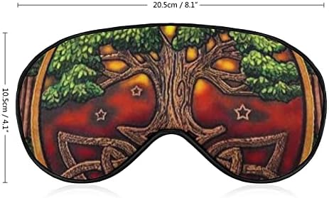 Wicca Tree Life Yule Mágica Pagã Máscara Ocular para Blackout Night -Goldfold com cinta ajustável para homens mulheres viajam de ioga