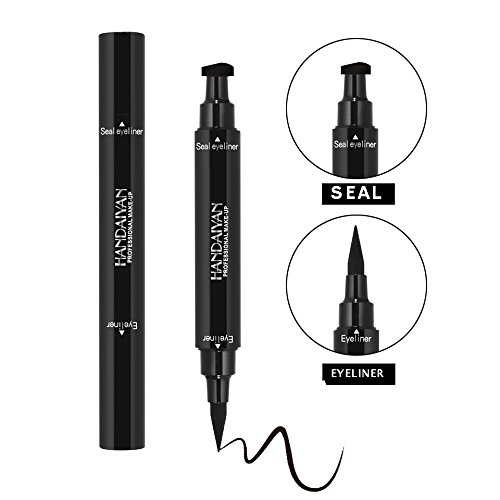 Lápis de delineador de GBStore 2 em 1, lápis de caneta de delineador líquido preto de cabeça dupla à prova d'água, carimbos