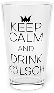 Cerveja de vidro de cerveja 16oz hilariante mantém a calma e beba bebidas alcoólicas de Kölsch, bebendo humorístico de 16oz
