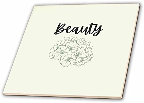 Coleção de design de casais de Marileahs 3drose - imagem de flor com uma beleza de texto - azulejos