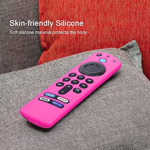 Substituição de caixa rosa para TV Stick / 4K Max 2021 Liberação Voz Remote, Silicone Protector Skin Sleeve Glow