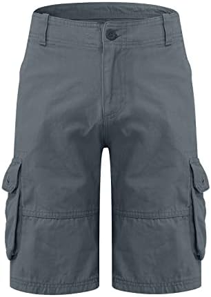 Shorts masculinos rtrde moda shorts casuais soltos de bolso multi -bolso de calça de carga colorida sólida shorts