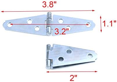 GEESATIS 6 PCS Strap depende da dobradiça pesada da porta da porta de trava de 2 polegadas de 2 polegadas, com parafusos