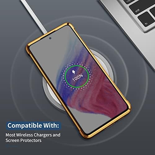 FacWeek Samsung Galaxy A53 Caixa, Smiley Face Placting Back Capa traseira Caixa de pára -choque de borda eletroplatada, Proteção completa