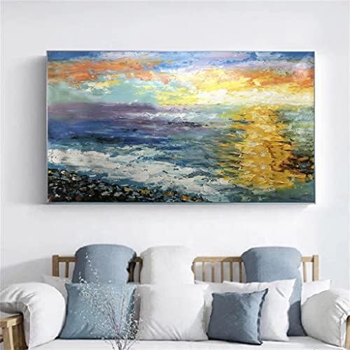 Doubao Ocean Art Cor Tamanho grande pintura a óleo pintada à mão Pintura de parede Pintura decorativa pintando pintura