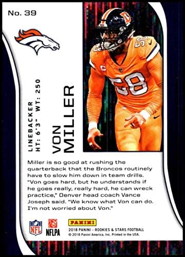 2018 Rookies and Stars Football 39 Von Miller Denver Broncos NFL Trading Card produzido por Panini